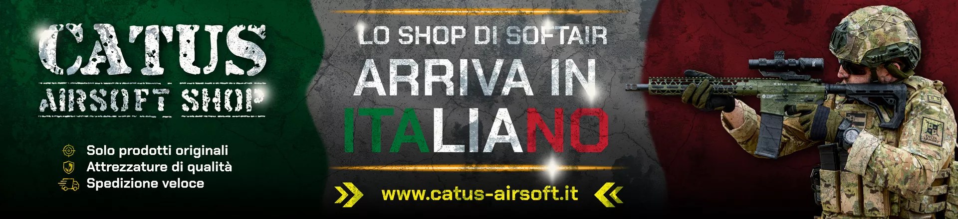 Banner dello store Catus Airsoft Shop — www.catus-airsoft.it